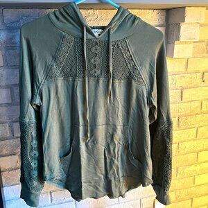 Junior's Long Sleeve Shirt, Size S, Army Green